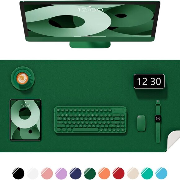 Desk Pad, 23.6" x 13.8" PU Leather Non-Slip Desk Mat Large Mouse Pad for Desktop - Picture 1 of 7